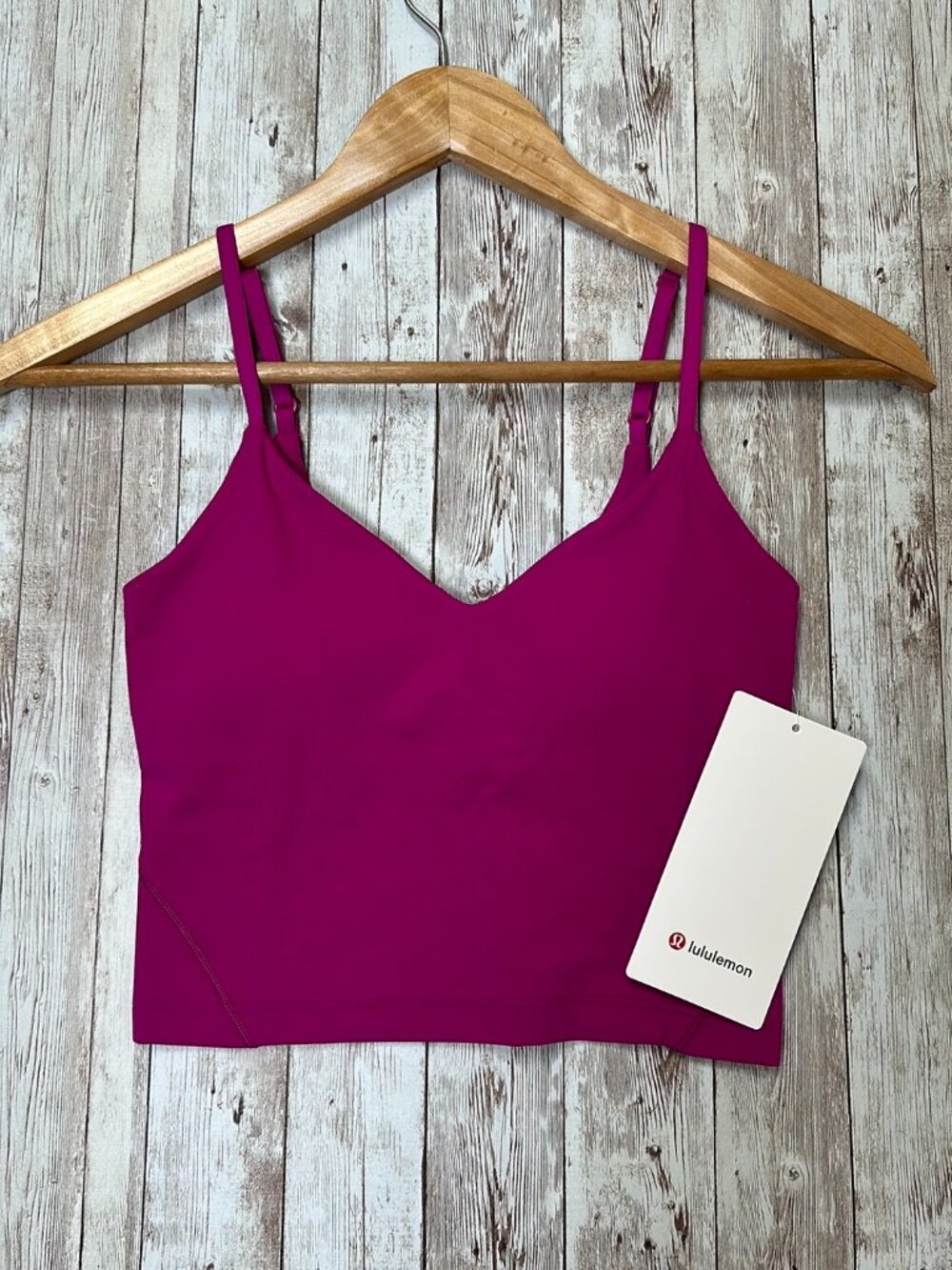 Lululemon Align Cropped Cami Tank Top sz 2 A/B Cup Ripened Raspberry Pink Preppy